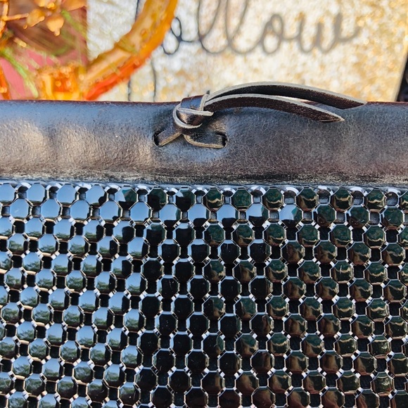 Vintage Whiting & Davis Large Black metal clutch - Picture 4 of 6